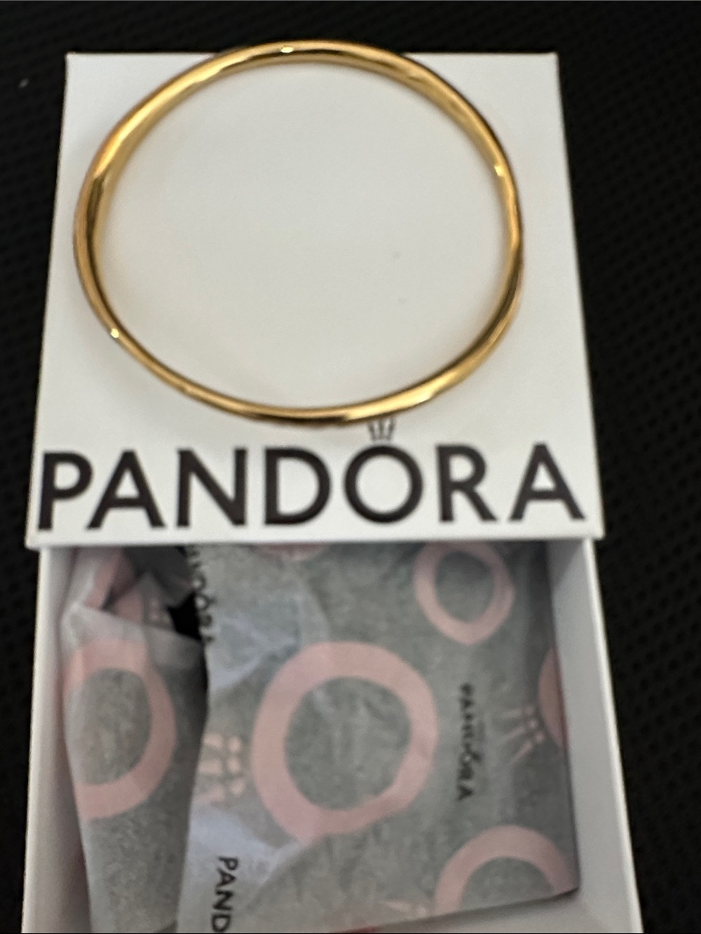 Pandora Essence organically shaped 14k Gold plated Bangle Bracelet